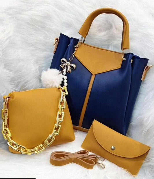 Women's PU Leather Plain TOP Handle Shoulder Bag