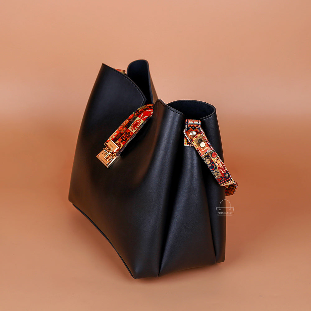 Classy 2 Pcs Black Shoulder Bag