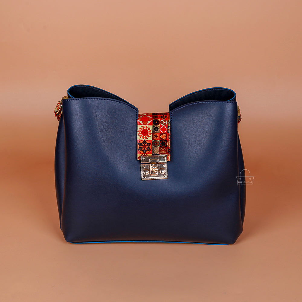 Classy 2 Pcs Blue Shoulder Bag