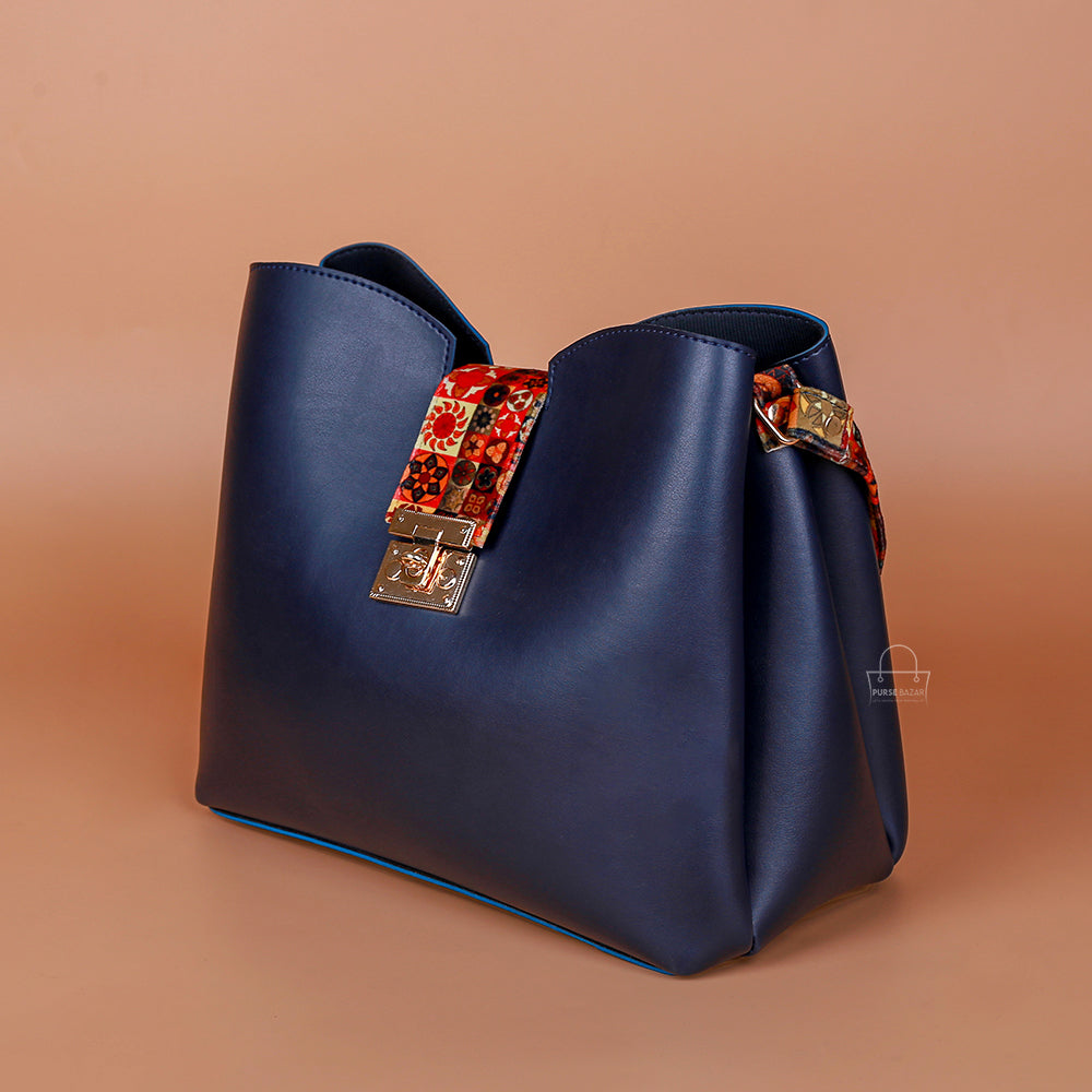 Classy 2 Pcs Blue Shoulder Bag